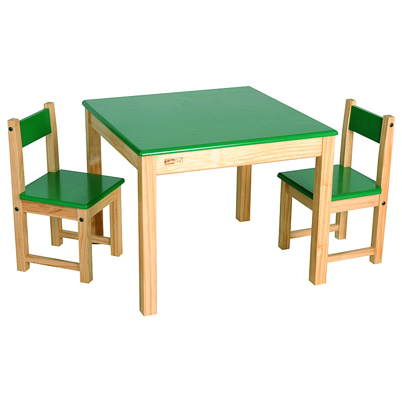 Jollybaby实木儿童桌椅宝宝学习书桌幼儿园桌子套装绿色小孩方桌
