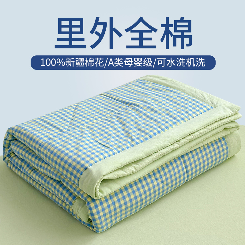 全棉夏被空调被夏季夏凉被100纯棉被子棉花棉被被芯可机洗双人