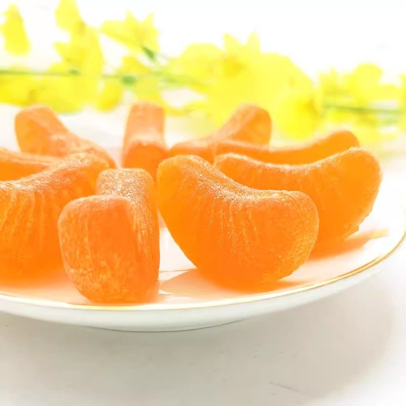 网红老式桔子味软糖橘子软糖瓣过新年货糖果怀旧零食袋装喜糖