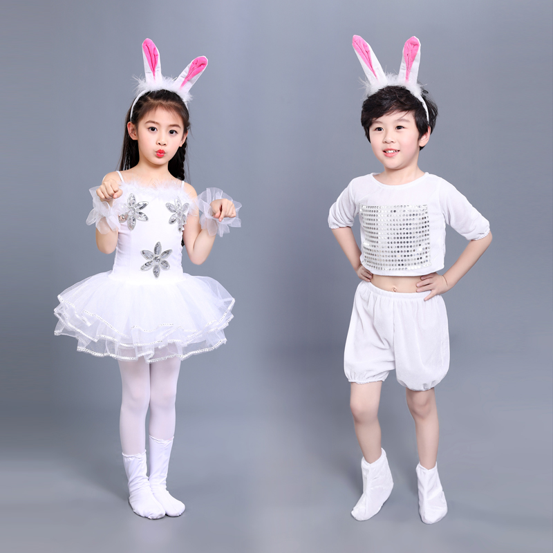 六一小兔子演出服儿童动物表演服装小白兔子幼儿园蓬蓬裙猫咪舞蹈