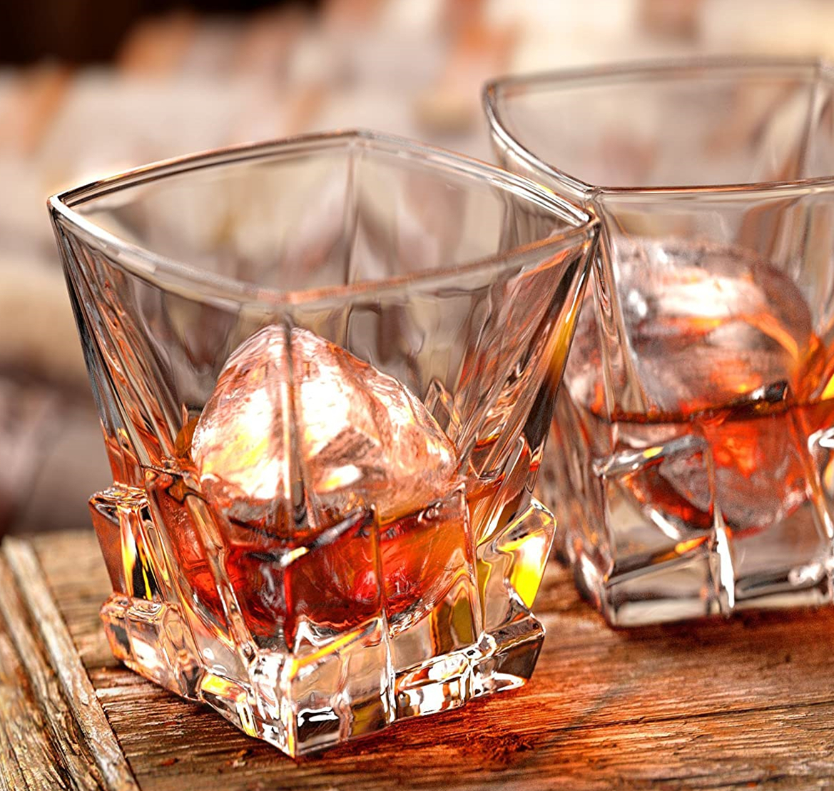 美国Ashcroft 冰山威士忌酒杯/棱镜水晶玻璃杯鸡尾酒杯礼物礼盒
