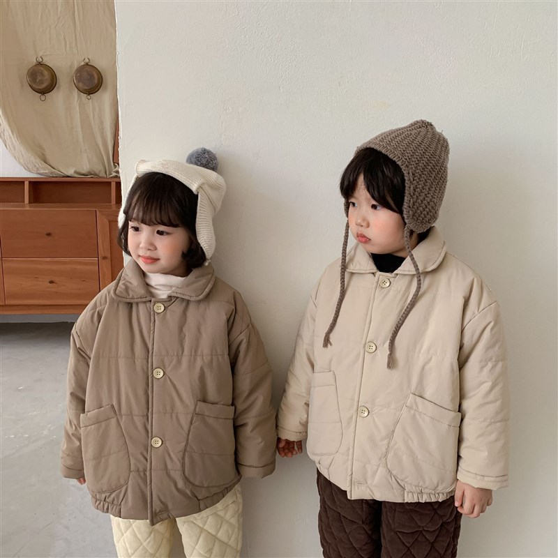 推荐新款韩国童装冬季短款儿童加绒加厚棉衣男女童宝宝棉服面包服