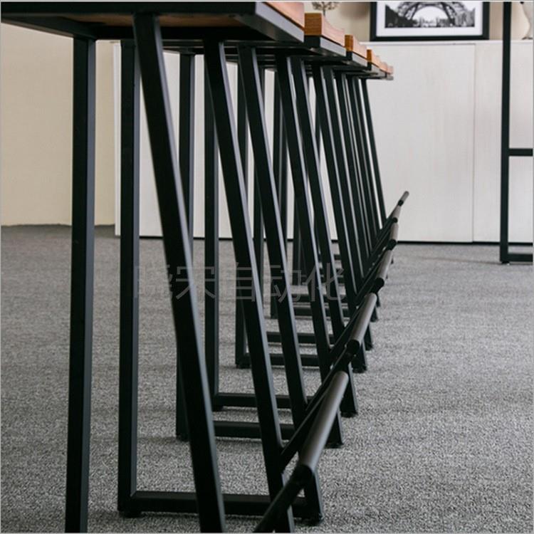 。美式乡村铁艺实木高脚椅子咖啡厅休闲桌椅组合高脚长方形吧台桌