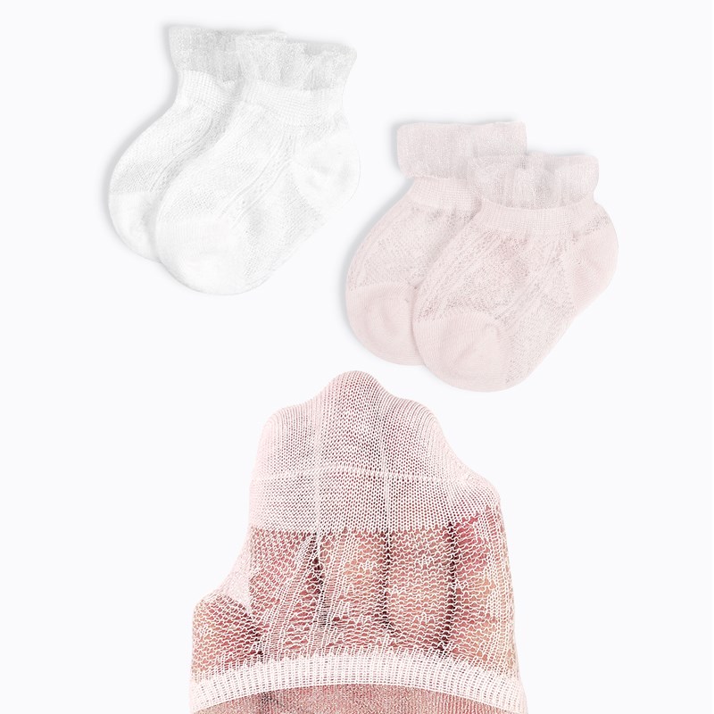 急速发货女婴婴儿袜子宝宝新生薄款丝袜短超薄花边0-3-6个月1岁12