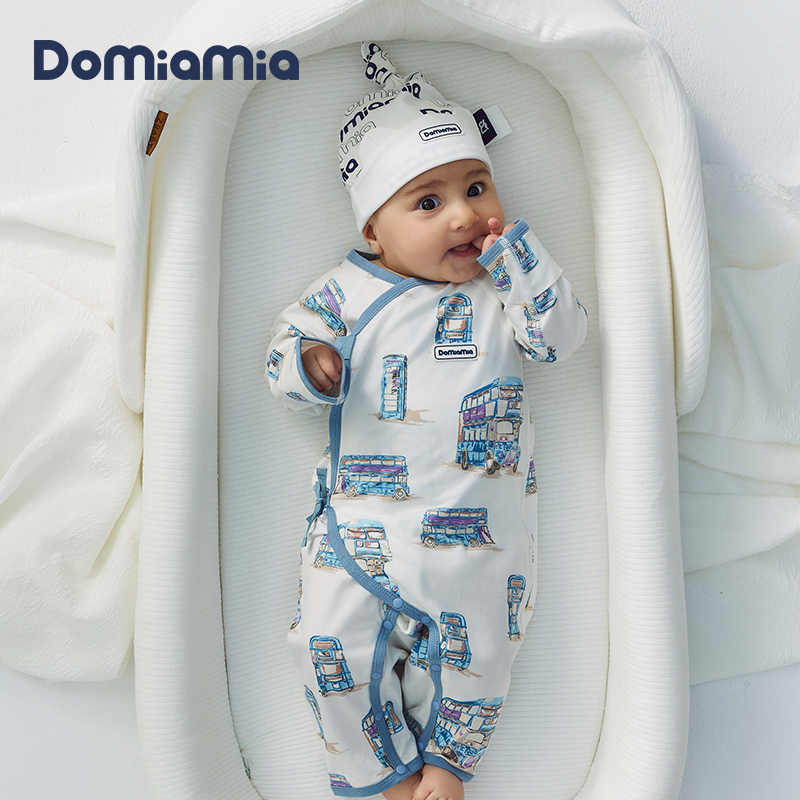 Domiamia婴儿连体衣龙宝宝衣服新生儿和尚服初生爬服夏季新款哈衣