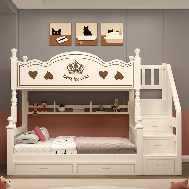 上下床双层床全实木儿童床上下铺多功能子母床两层组合高低床木床