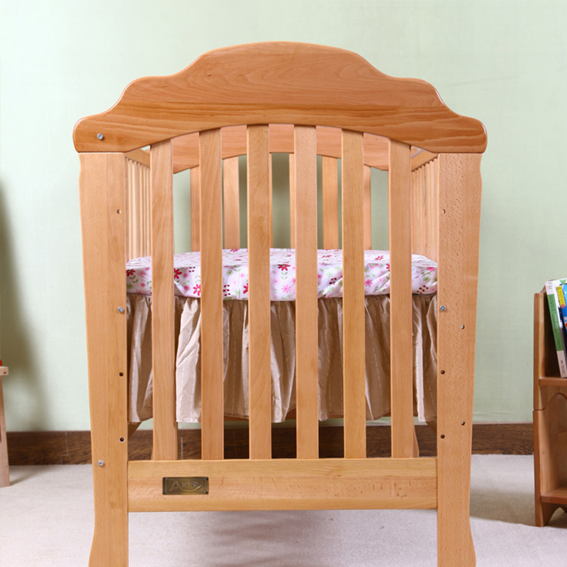 贝安诺婴儿床全实木榉木无味新生儿床可移动拼接大尺寸宝宝床