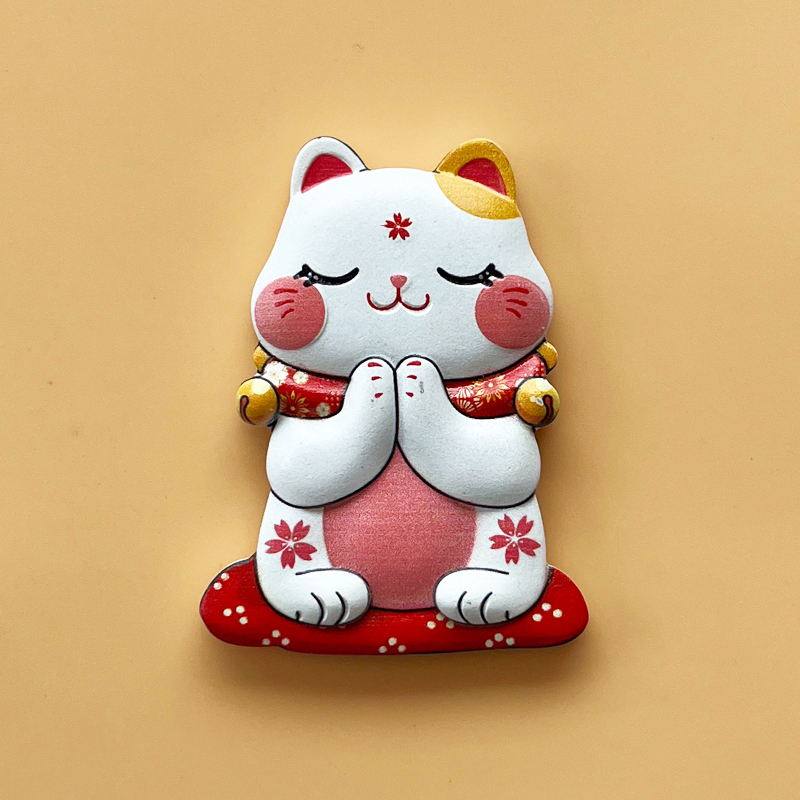喜庆冰箱贴装饰磁贴磁铁个性创意元宝饰品3d立体可爱卡通招财猫咪