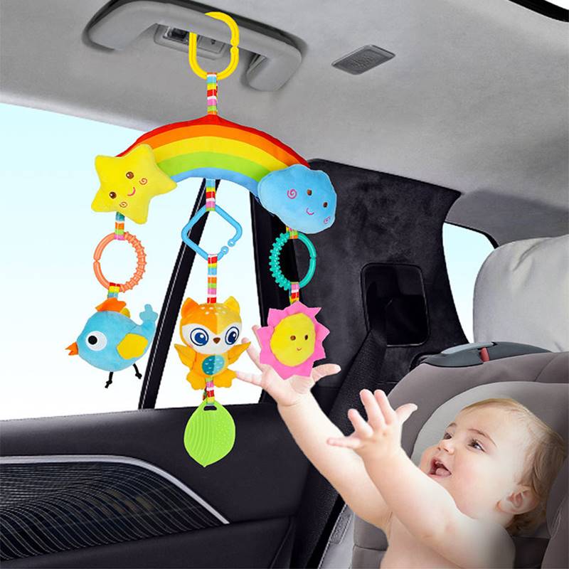 婴儿车玩具挂件婴儿推车摇铃安抚宝宝0到1岁车载悬挂式床铃彩色公