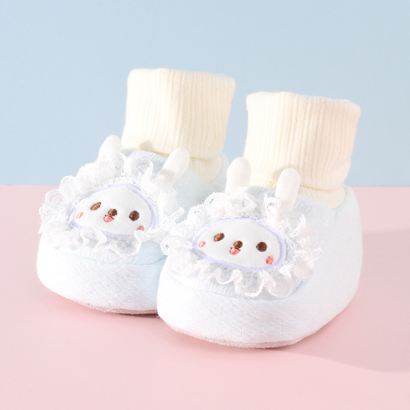 急速发货婴儿鞋0一3月初生春秋款0-1岁可爱超萌小公主兔子袜子鞋