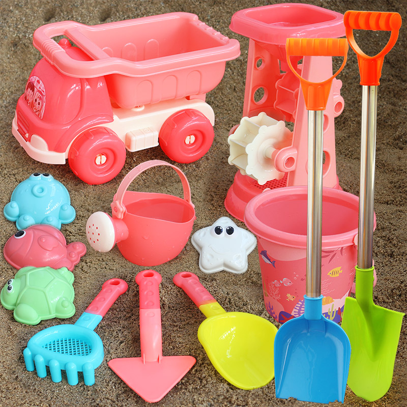 儿童沙滩玩具车女宝宝戏水挖沙工具沙漏铲子桶海边玩沙子套装沙池