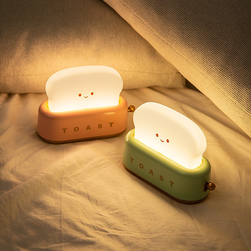 面包机吐司小夜灯卧室床头浪漫氛围灯婴儿童柔光睡眠可爱创意台灯