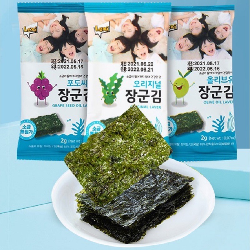 韩国进口乐曦海苔 宝宝儿童即食海苔紫菜零食 无额外添加盐食品