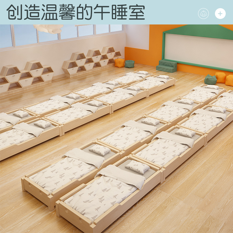 幼儿园午睡床托管班高低床小学生专用床实木午托床上下床儿童床