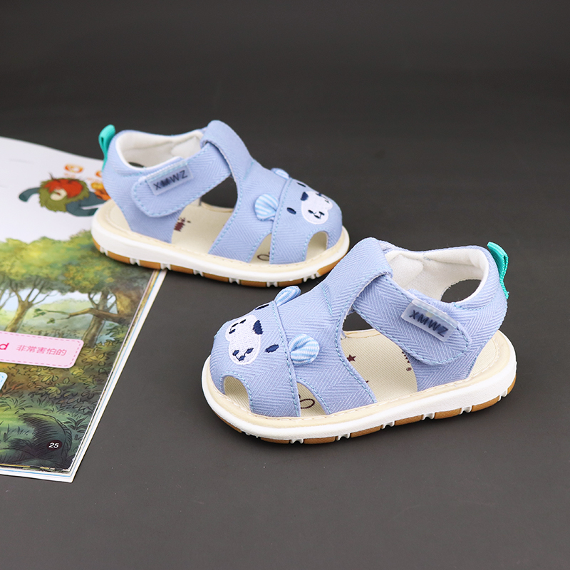维乐佳宝宝凉鞋男夏布鞋0-1岁半软底防滑女童学步鞋子婴儿叫叫鞋