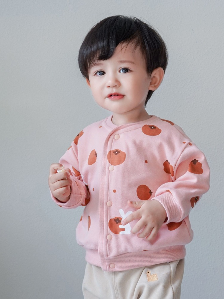 日本儿童春秋外套男女宝宝卡通上衣小童卫衣外出婴儿纯棉开衫1-3