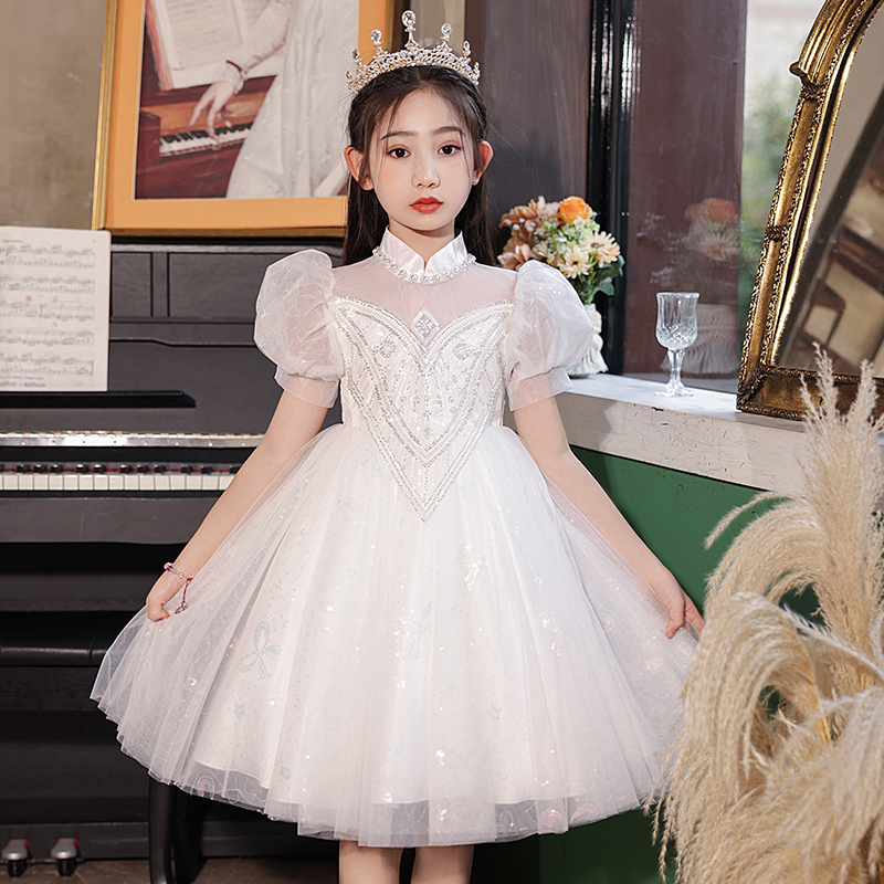 女童礼服轻奢小众儿童生日公主裙钢琴演出服主持人花童走秀蓬蓬裙