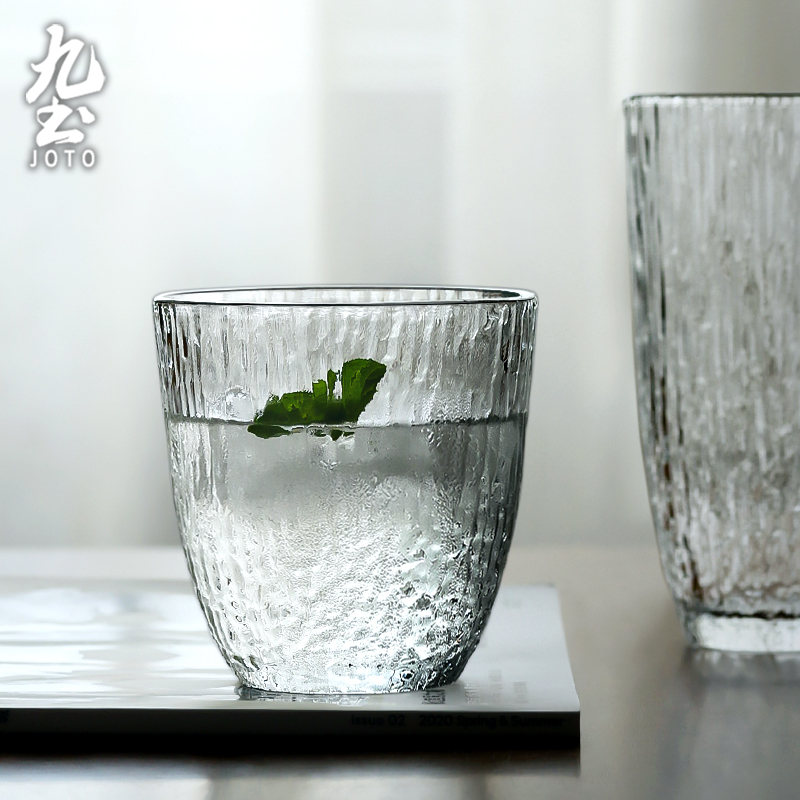 日式手工树纹玻璃杯ins家用水杯创意简约洋酒杯果汁杯夏季冷饮杯
