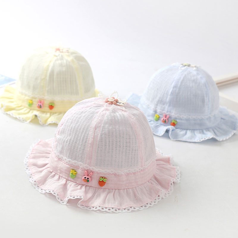 夏天遮阳婴儿帽子夏季薄款女宝宝可爱女孩夏款可调节防晒渔夫帽潮
