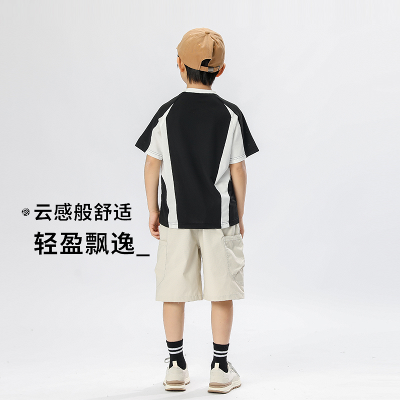【凉感】Discovery男童运动T恤短袖儿童夏季速干上衣体能训练透气