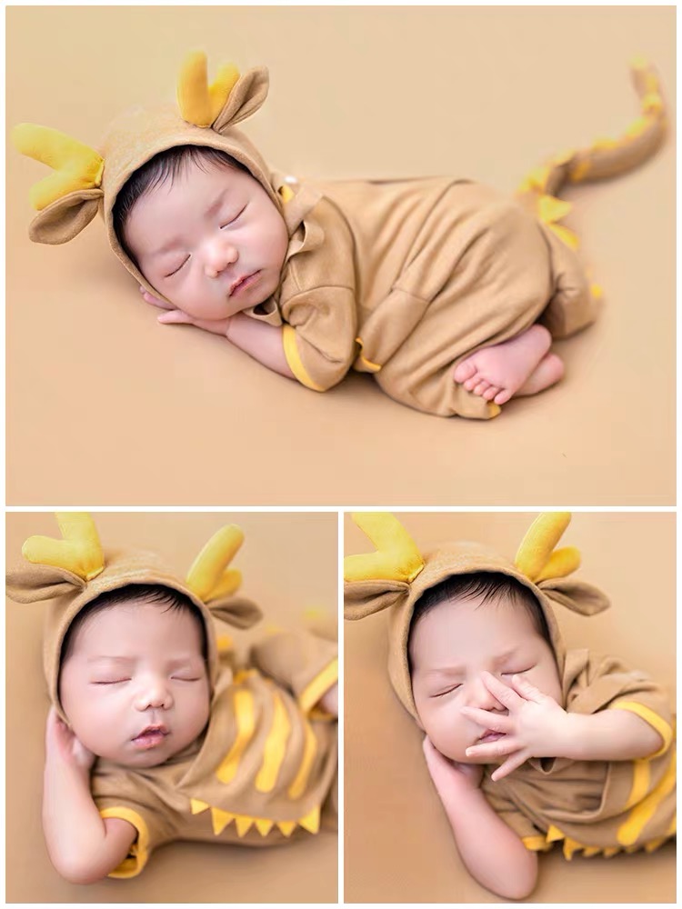 儿童摄影服装新生儿龙年宝宝拍照衣服主题婴儿满月衣服背景布影楼