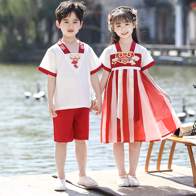 六一儿童演出服中国风幼儿园汉服夏季小学生合唱服民族活动表演服