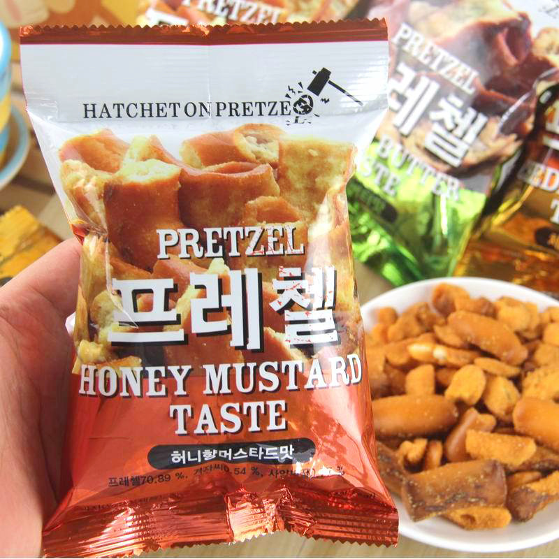 韩国进口皮可米叮叮脆面包干85g网红零食品小吃蜂蜜芥末味