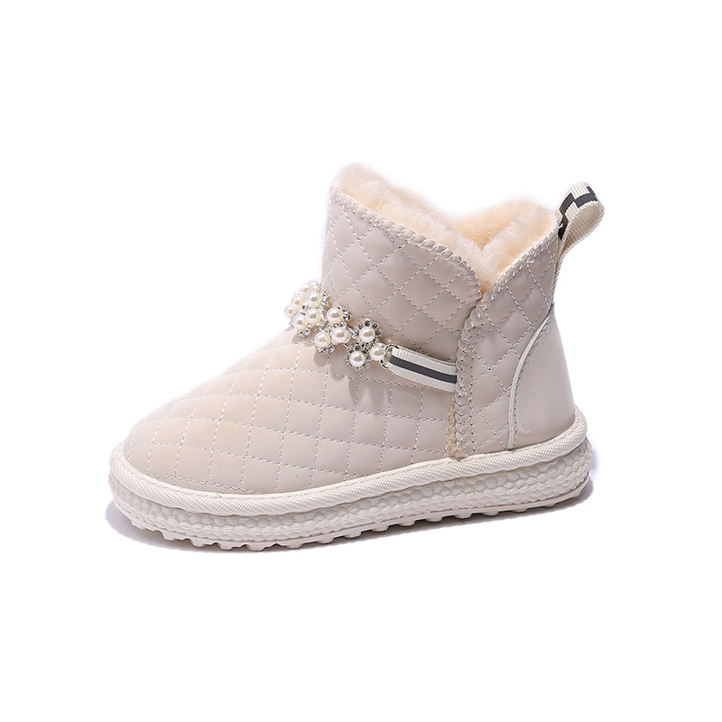 女童雪地靴2023冬季新款加绒保暖儿童女孩中大童面包加厚棉鞋宝宝