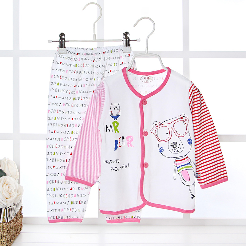 夏季婴儿长袖空调服两件套6月1岁宝宝夏装超薄竹纤维防蚊睡衣套装