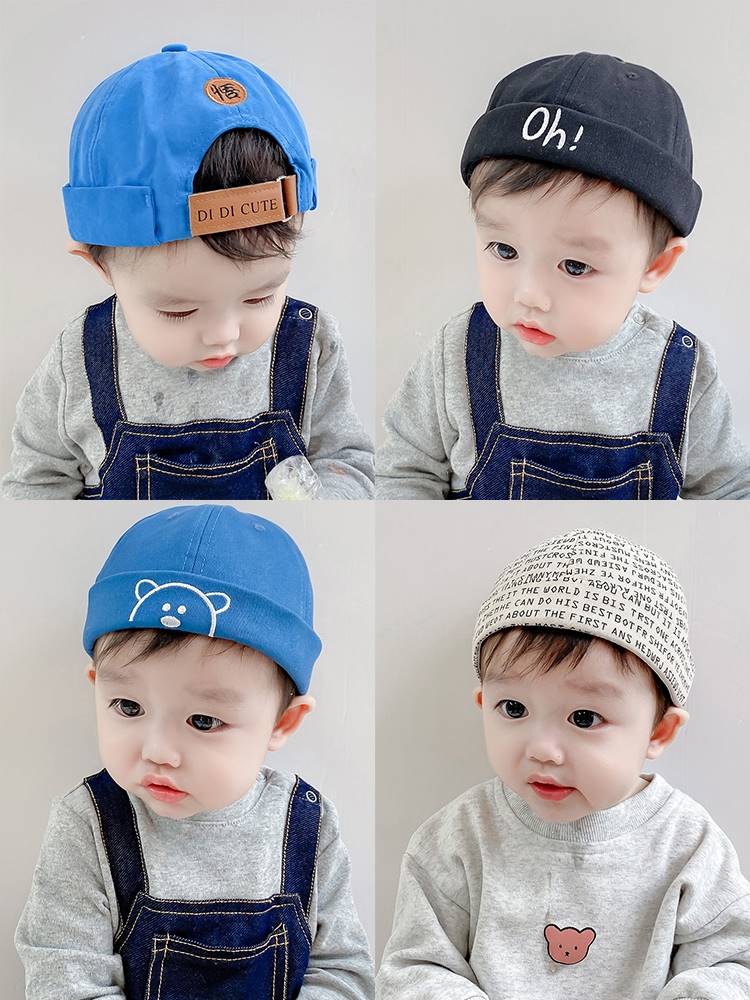 韩系婴儿帽子小月龄儿童嘻哈潮瓜皮洋气帽宝宝透气夏季薄款男女