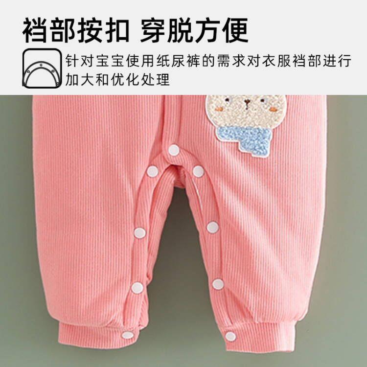婴儿背带裤a类秋冬款裤子冬季幼儿0一1岁女宝宝加厚夹棉保暖棉裤
