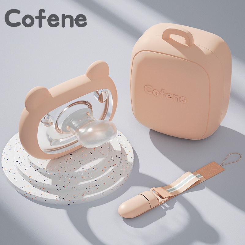 可菲尼cofene婴儿安抚奶嘴宝宝0-6-18个月安睡型全硅胶仿拇指扁头