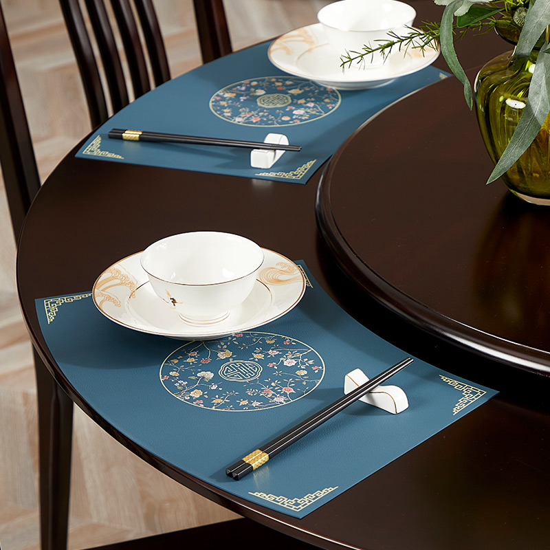 现代中式圆桌扇形防水防油防烫餐垫G89酒店盘垫碗垫餐具垫餐桌垫