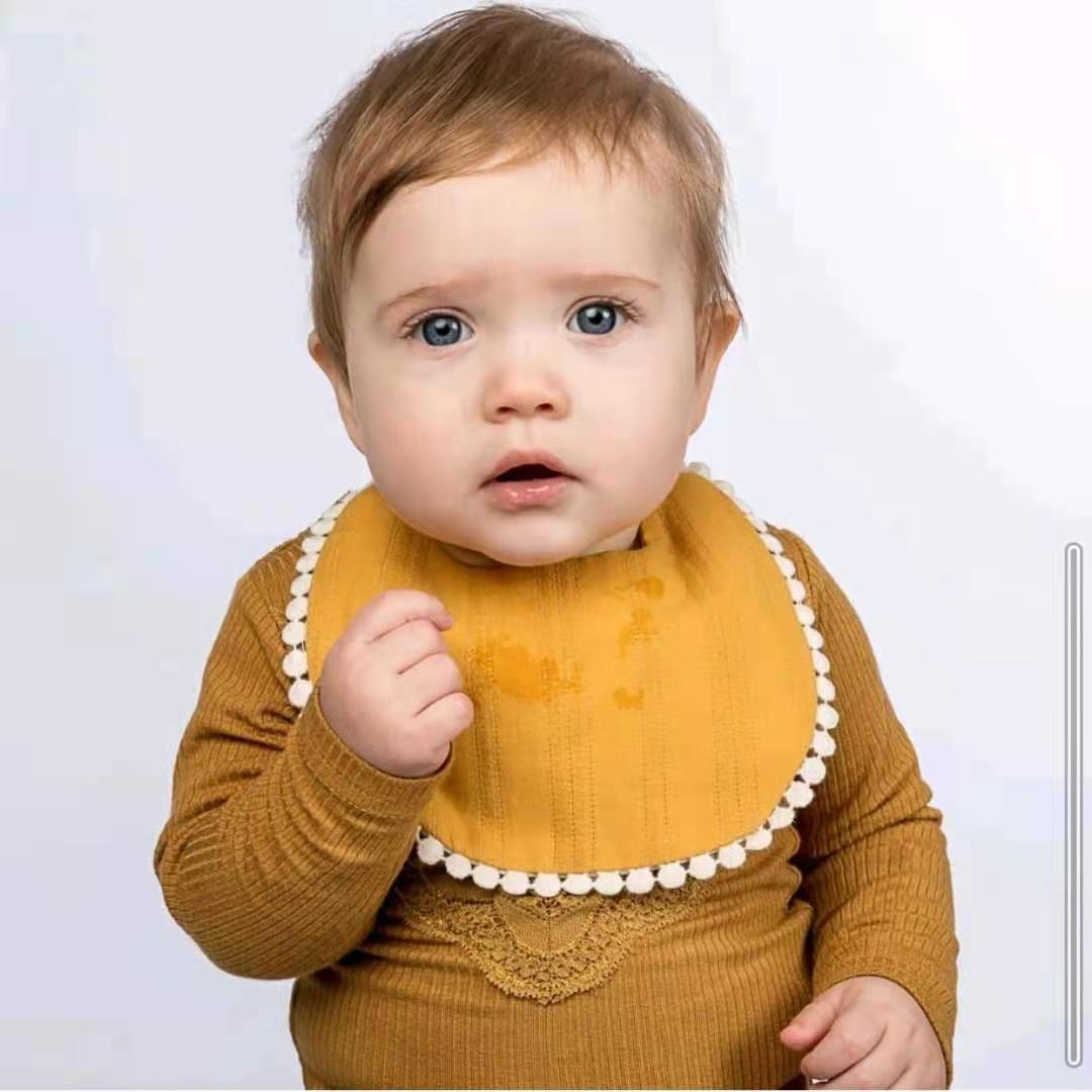 7折丹麦Thatsmine宝宝婴幼儿有机棉双面口水巾围兜+奶嘴链套装