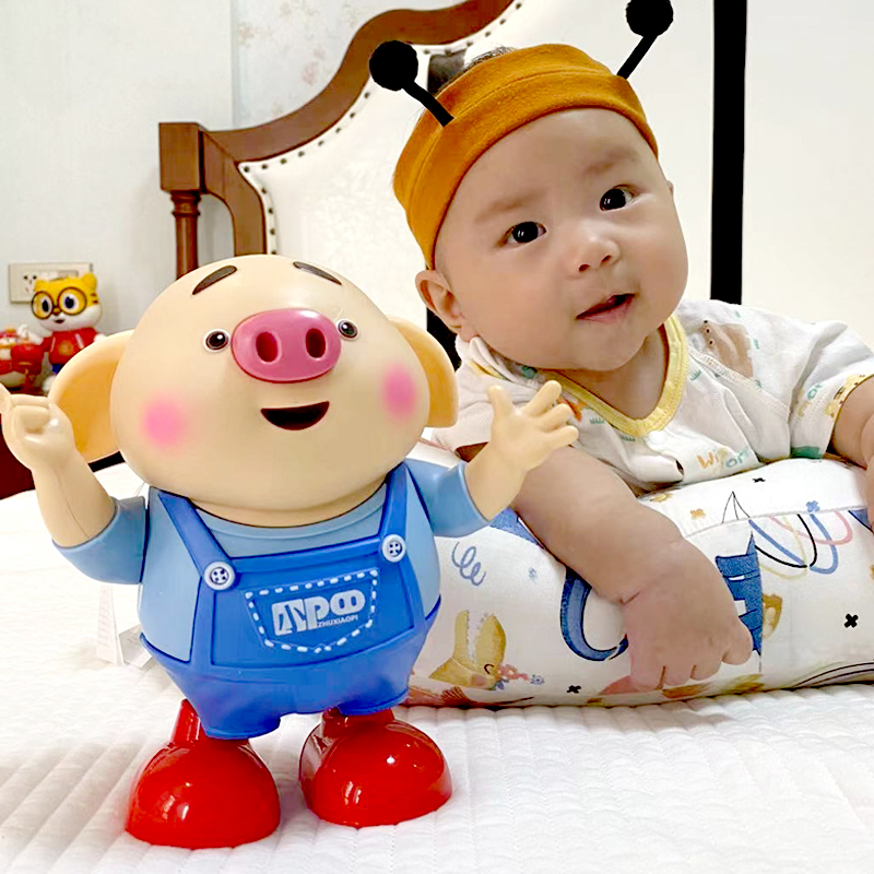 婴儿唱歌儿童玩具电动猪小屁会跳舞宝宝女孩2二3-6个月0一1岁男孩