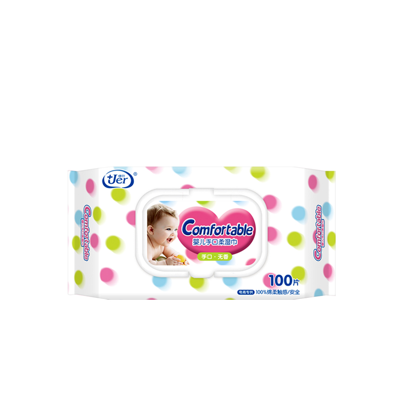 佳尔婴儿湿巾新生儿手口专用湿纸巾带盖宝宝通用100抽*6包
