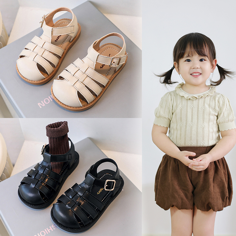 1-3岁女童凉鞋透气防滑软底学步鞋女宝宝小童时尚罗马鞋公主皮鞋