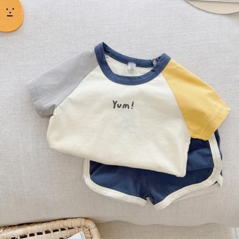 婴儿衣服夏季韩版棉短袖短裤运动套装分体1一2岁男女宝宝夏装潮