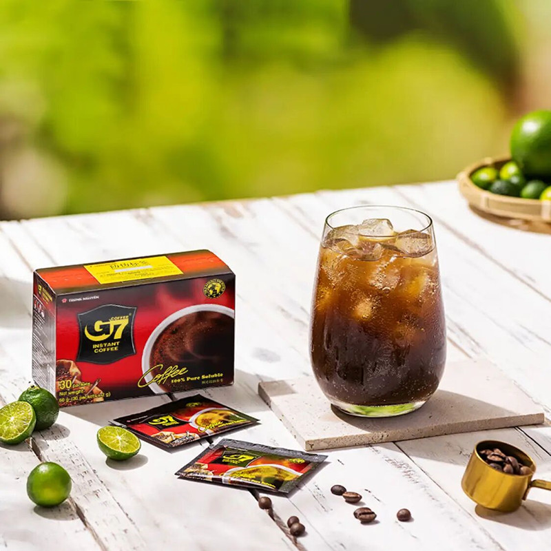 越南特产中原G7黑咖啡 g7纯苦咖30g速溶进口15小包3盒7盒临期清仓