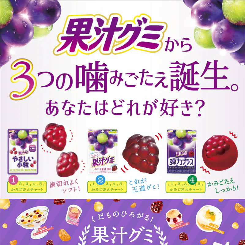 明治果汁软糖meiji日本喜糖果结婚QQ春游进口儿童零食100%紫葡萄