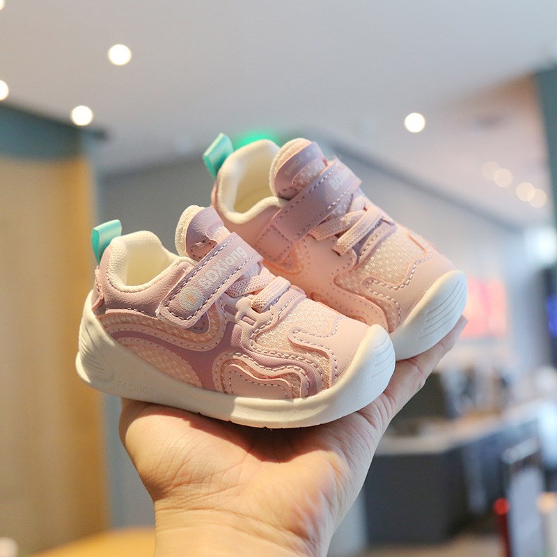 基诺浦女宝宝学步鞋子春夏防滑软底1-3岁男童婴儿网面小童运动机