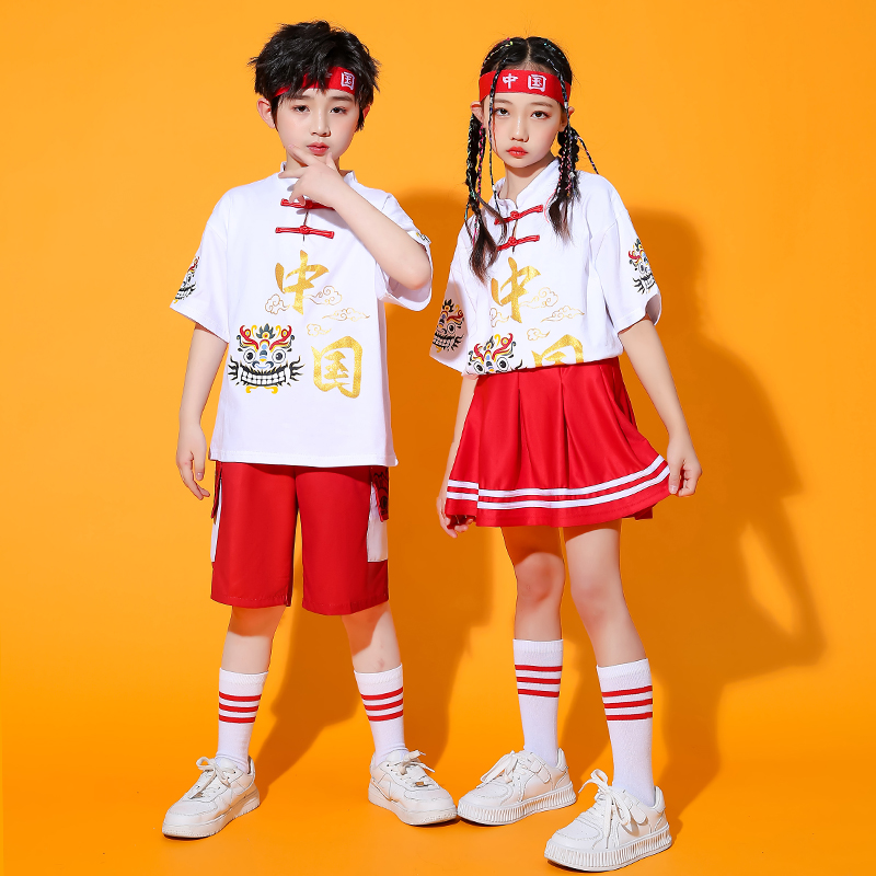 国庆六一儿童啦啦队演出服幼儿园男女童小学生运动会十一表演服装