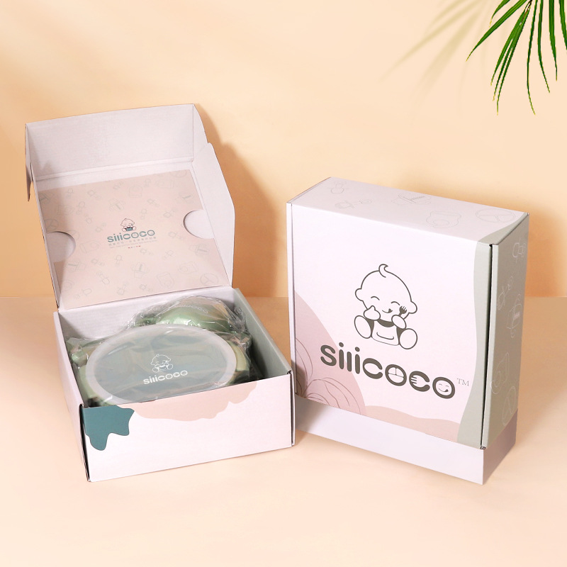 silicoco品牌现货硅胶餐盘宝宝围兜婴儿童碗餐具餐勺叉吸管杯子