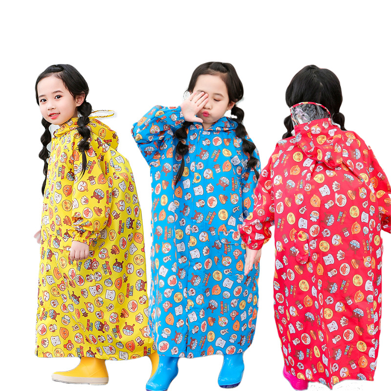 新款面包超人儿童雨衣男女宝宝学C生幼儿园雨衣带书包位雨披雨具
