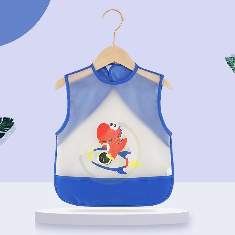 宝宝罩衣吃饭围兜夏季透明儿童围裙小孩反穿衣防水防脏婴幼儿饭兜