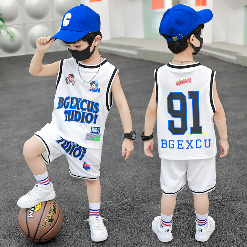 男童篮球服速干套装2024新款夏季3背心4岁儿童帅气宝宝运动球衣潮