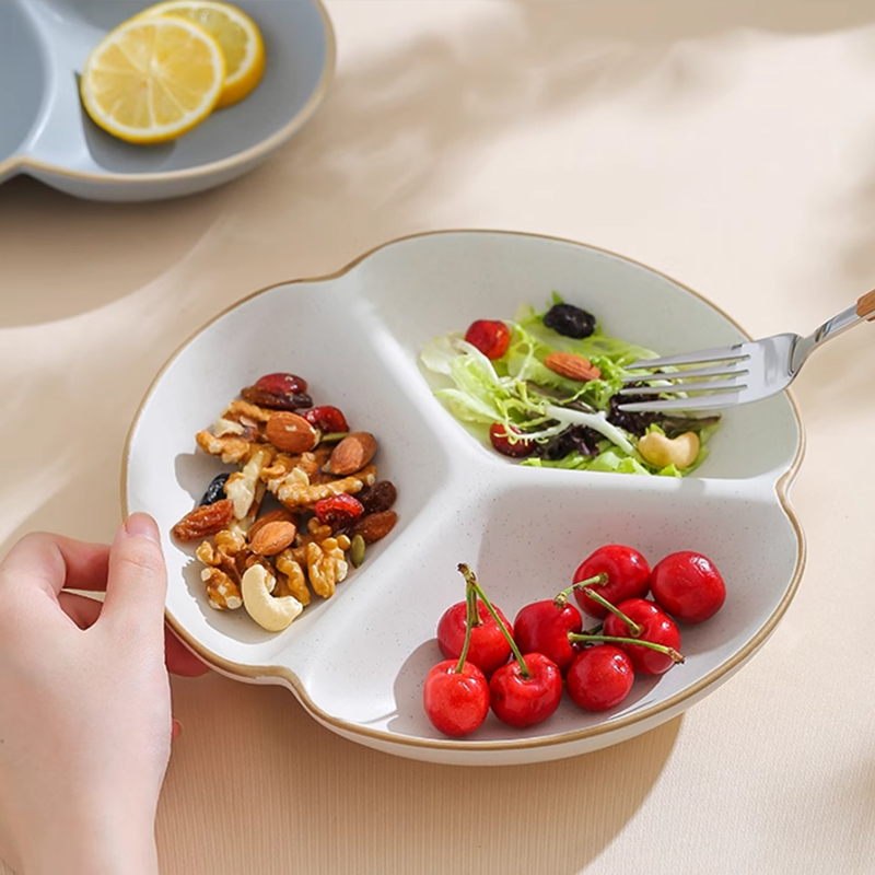 日式陶瓷分格餐盘子一人食大人减肥减脂专用儿童定量辅食月子餐具