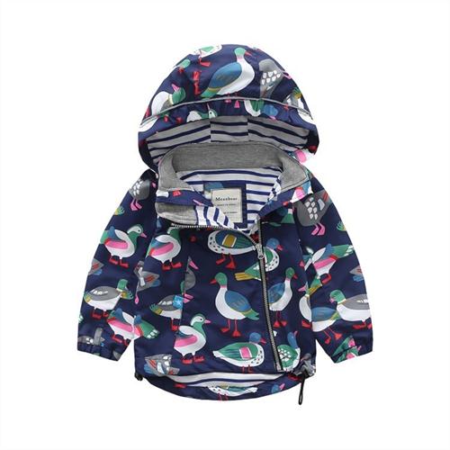 欧美韩版童装 宝宝连帽冲锋衣男女童保暖外套 儿童反光条防风衣