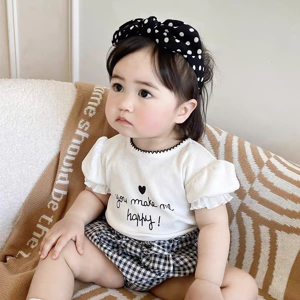韩版童装婴儿衣服夏装女宝宝洋气短袖T恤上衣薄款花苞裤两件套装