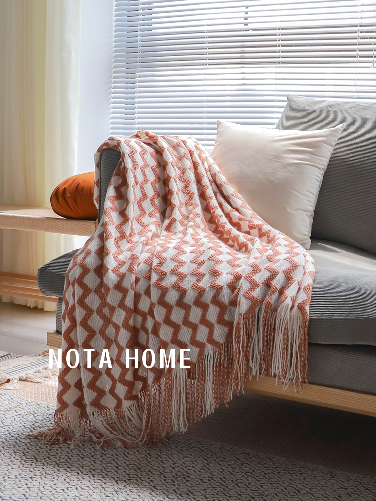 北欧空调毯针织毛毯午睡沙发毯搭巾民宿酒店床尾毯床旗床上盖毯薄
